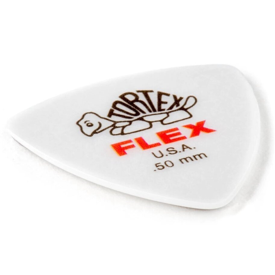 DUNLOP 456R50 TORTEX FLEX TRIANGLE WHITE GUITAR PICKS 0.50MM 1