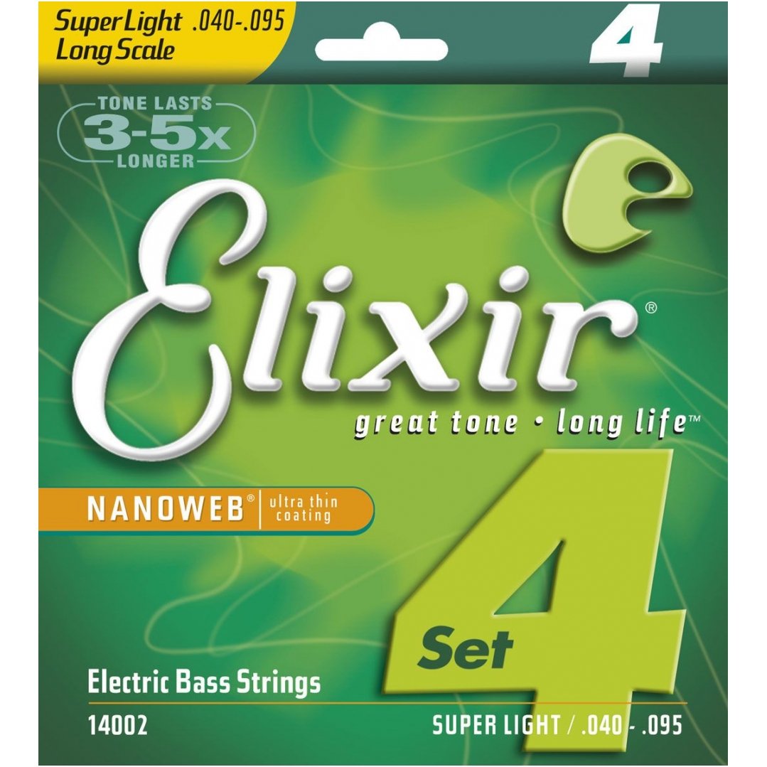 Elixir 14002 Electric Bass Nickel Plated Steel With Nanoweb Coating .040 - .095 Long Scale Elixir 14002 Electric Bass Nickel Plated Steel With Nanoweb Coating .040 - .095 Long Scale