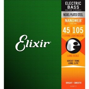 Elixir 14077 Electric Bass Nickel Plated Steel With Nanoweb Coating .045 - .105 Long Scale