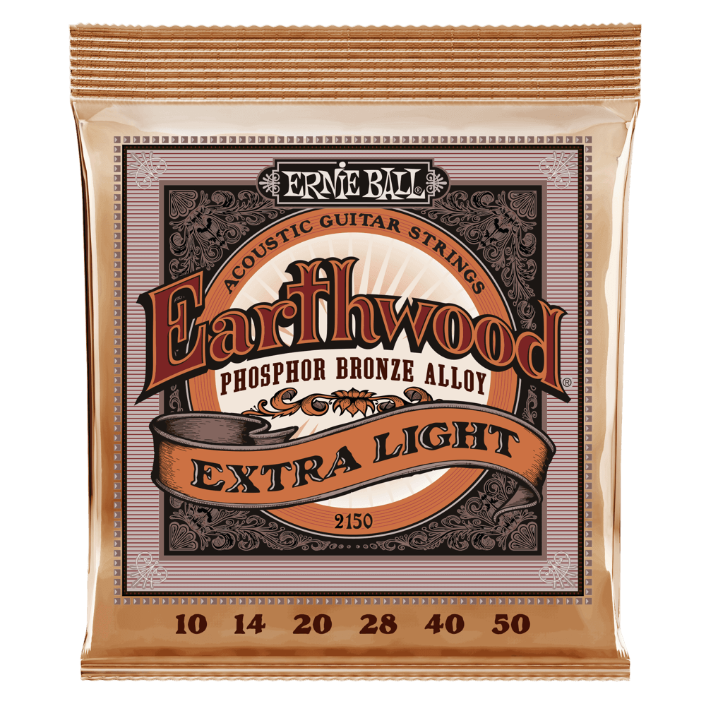 Ernie Ball 2150 Earthwood Phosphor Bronze Acoustic Strings .010 - .050 Extra Light