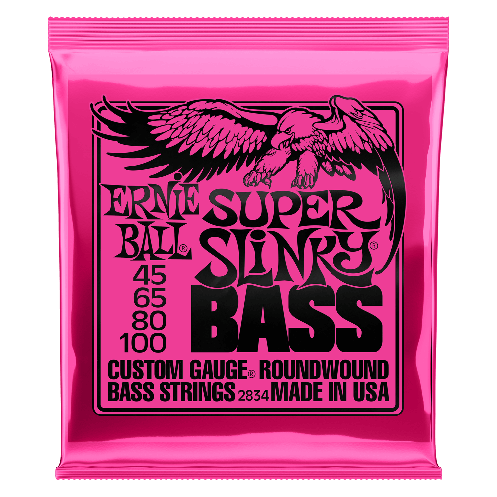 Ernie Ball 2834 Super Slinky Nickel Wound Electric Bass Strings .045-.100 Ernie Ball 2834 Super Slinky Nickel Wound Electric Bass Strings .045-.100