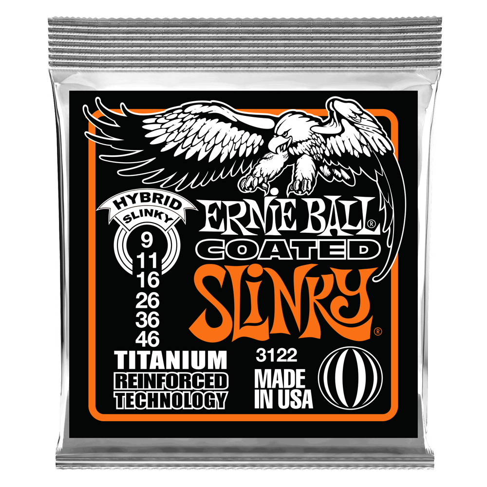 Ernie Ball 3122 Hybrid Slinky RPS Coated Titanium Electric Strings .009 - .046