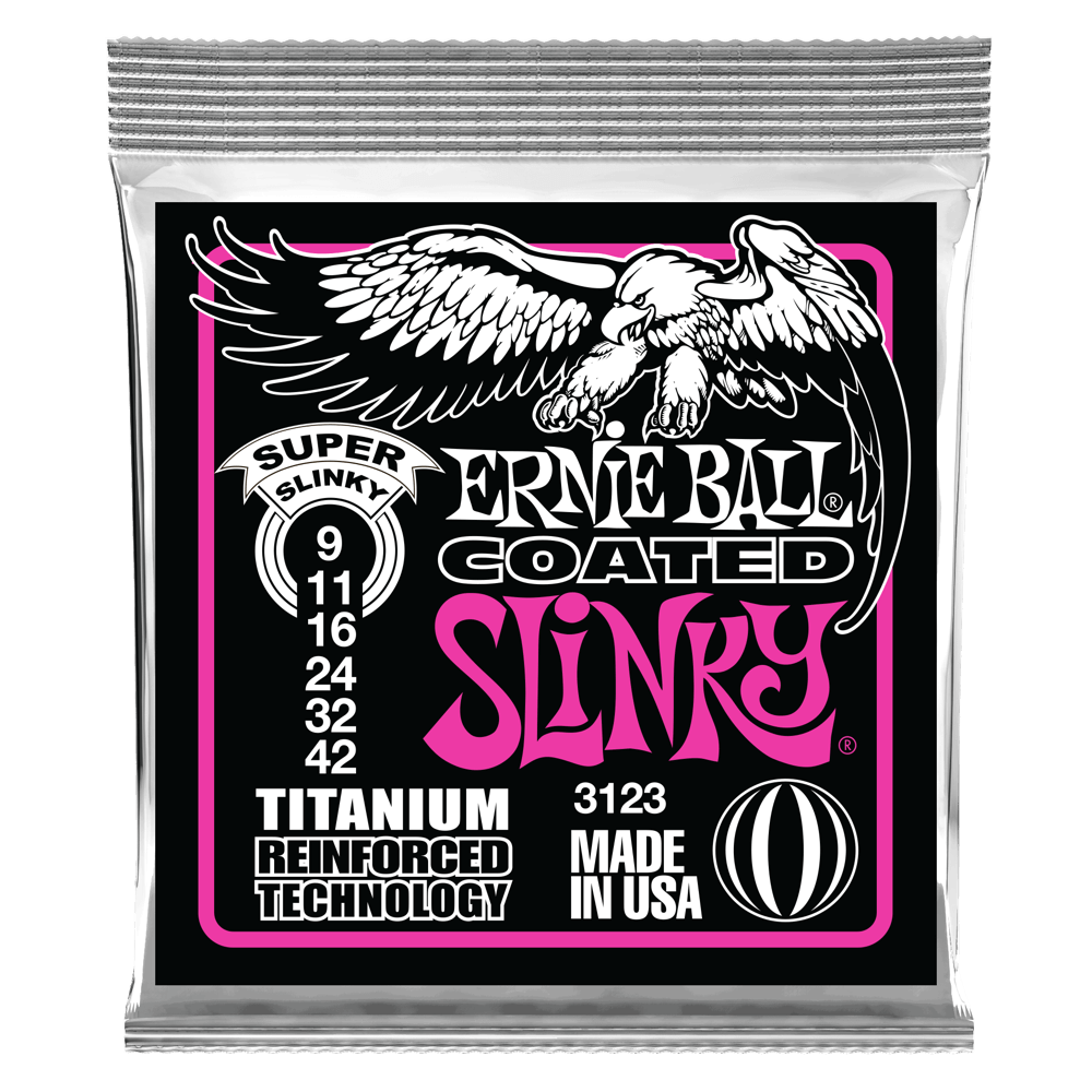 Ernie Ball 3123 Super Slinky RPS Coated Titanium Electric Strings .009 - .042 Ernie Ball 3123 Super Slinky RPS Coated Titanium Electric Strings .009 - .042