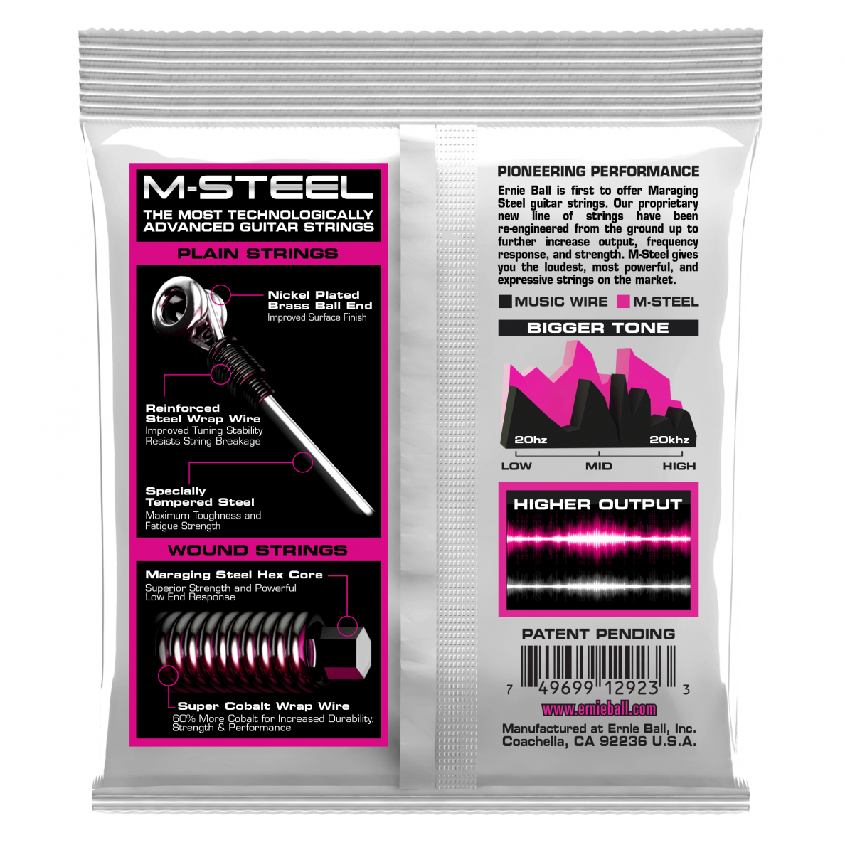 ERNIE BALL 2923 SUPER SLINKY M-STEEL ELECTRIC GUITAR STRINGS 0,09-0,42 1