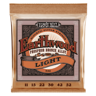 Ernie Ball 2148 Earthwood Phosphor Bronze Acoustic Strings .011 - .052 Light