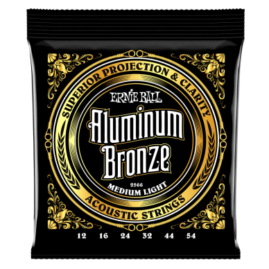 Ernie Ball 2566 Aluminum Bronze Acoustic Strings .012 - .054 Medium Light Ernie Ball 2566 Aluminum Bronze Acoustic Strings .012 - .054 Medium Light