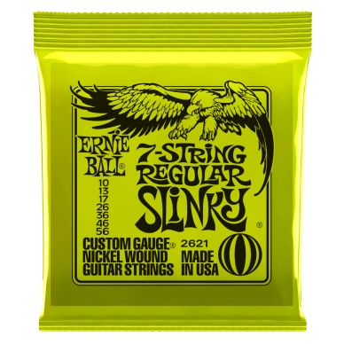 Ernie Ball 2621 Regular Slinky 7 Nickel Wound Electric Strings .010 - .056 Ernie Ball 2621 Regular Slinky 7 Nickel Wound Electric Strings .010 - .056