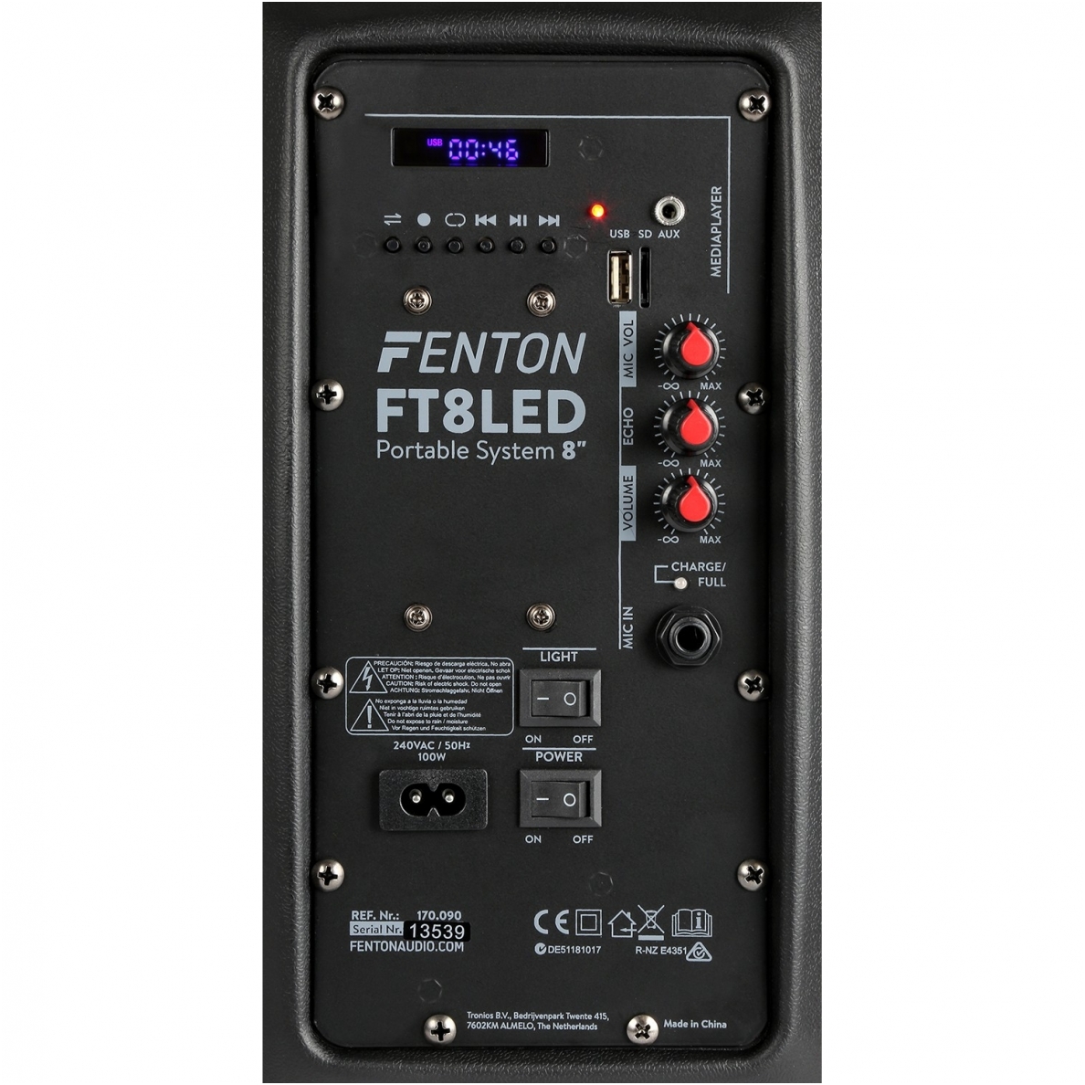 FENTON - FT8LED ACTIVE SPEAKER 8" 300W 170.090 5 FENTON - FT8LED ACTIVE SPEAKER 8" 300W 170.090 5