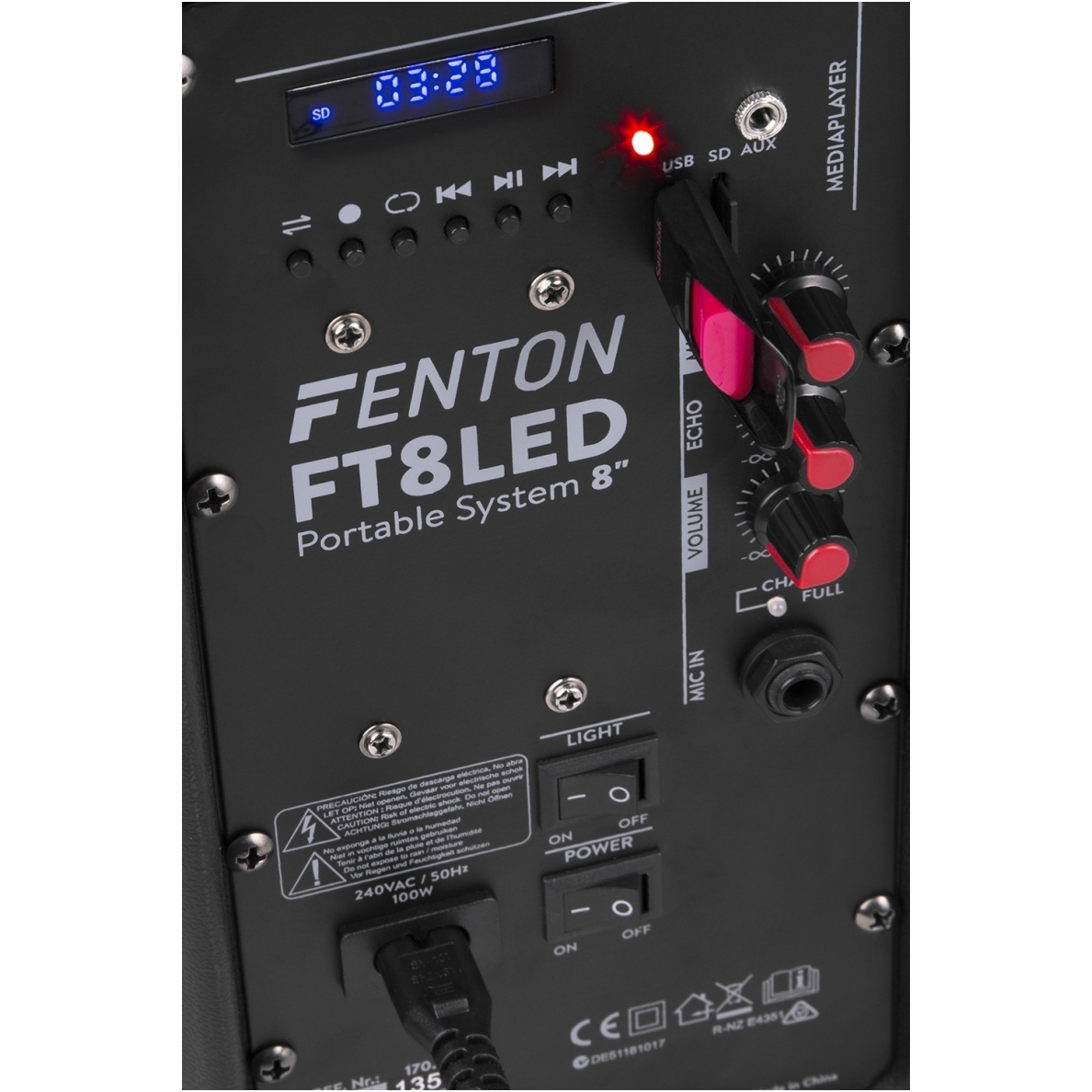 FENTON - FT8LED ACTIVE SPEAKER 8" 300W 170.090 6 FENTON - FT8LED ACTIVE SPEAKER 8" 300W 170.090 6