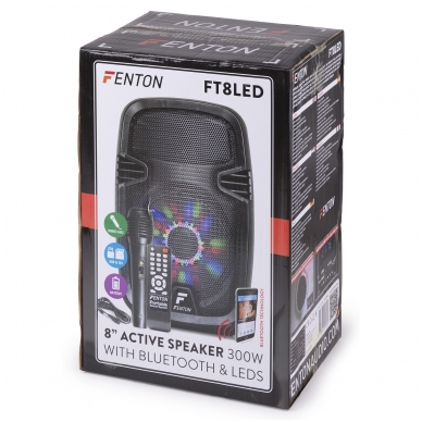 FENTON - FT8LED ACTIVE SPEAKER 8" 300W 170.090 9