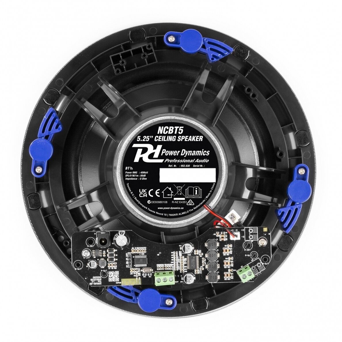 POWER DYNAMICS NCBT5 AMPLIFIED LOW PROFILE CEILING SPEAKER SET BT 5.25" 952.630 9