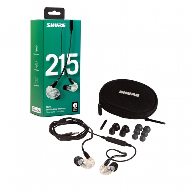 Garsą izoliuojančios ausinės - Shure SE215-CL-UNI-EFS Garsą izoliuojančios ausinės - Shure SE215-CL-UNI-EFS