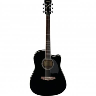 Akustinė Gitara Su Pajungimu Ibanez PF-15ECE BK Dreadnought Cutaway