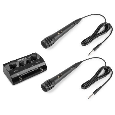 KARAOKE SISTEMA SU DVIEM RANKINIAIS MIKROFONAIS VONYX AV430B 103.113 JUODA