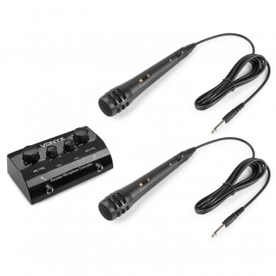 KARAOKE SISTEMA SU DVIEM RANKINIAIS MIKROFONAIS VONYX AV430B 103.113 JUODA