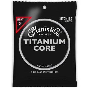 Martin MTCN-160 Titanium Core Acoustic String Set Titanium Core And Nickel Wrap .012 - .055