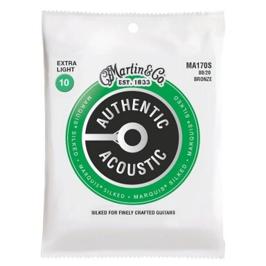 Acoustic Guitar String Set Martin MA-170S Authentic Silked 80/20 Bronze .010 - .047