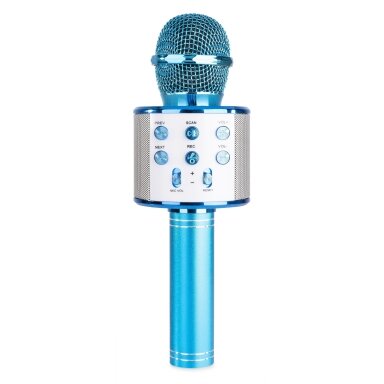 MAX KM01 KARAOKE MIC WITH BUILT-IN SPEAKERS BT/MP3 BLUE 130.136