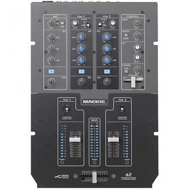 Mackie D2 Premium 2-channel DJ Production Console with analog VCA circuitry