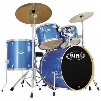 Mapex QR-5245T Complete Drum Set - 5 pieces - 22&quot; Kick - Blue Sparkle