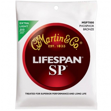 Martin MSP-7000  SP Lifespan String Set 92/8 Phosphor Bronze .010 - .047