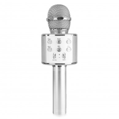 MAX KM01 KARAOKE MIC WITH BUILT-IN SPEAKERS BT/MP3 SILVER 130.137