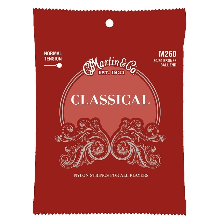 Martin M-260 Classical String Set Bronze Wound & Clear Nylon Ball End Normal Tension