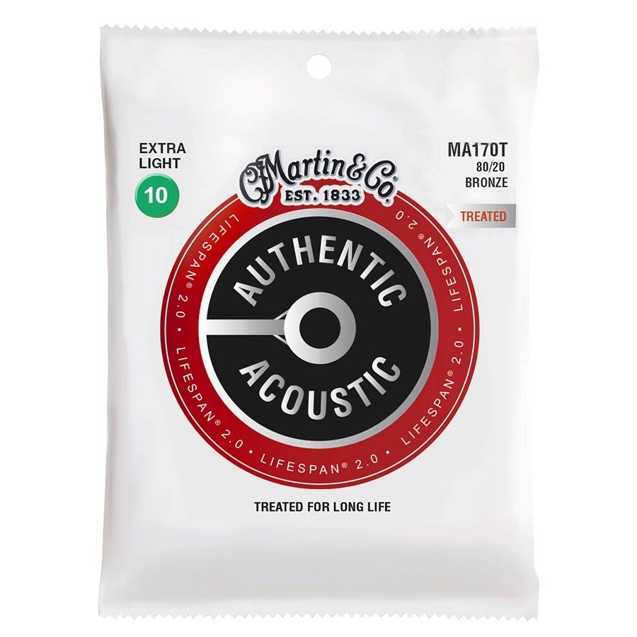 Stygos akustinei gitarai Martin MA-170T Authentic Acoustic Lifespan String Set 80/20 Bronze .010 - .047 Stygos akustinei gitarai Martin MA-170T Authentic Acoustic Lifespan String Set 80/20 Bronze .010 - .047