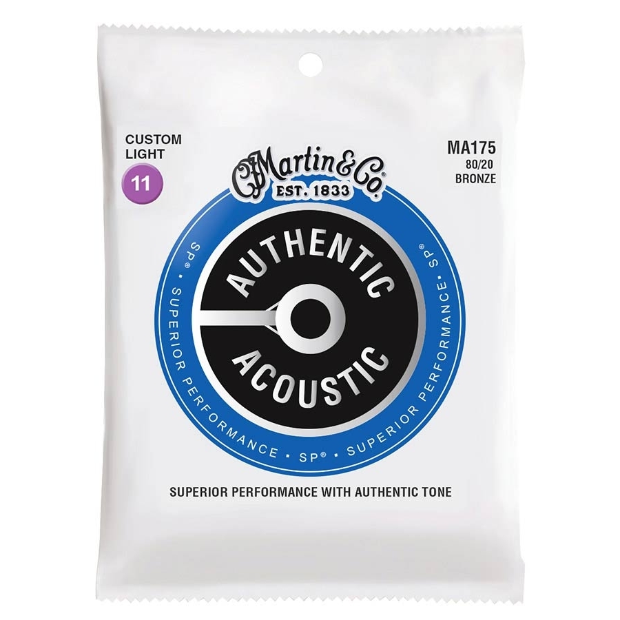 Martin MA-175 Authentic Acoustic String Set 80/20 Bronze .011 - .052 Martin MA-175 Authentic Acoustic String Set 80/20 Bronze .011 - .052