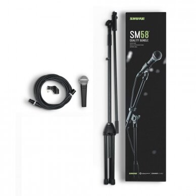 SHURE SM58-KM-SOM QUALITY BUNDLE DYNAMIC VOCAL MICROPHONE WITH K&M BOOM STAND AND 6M XLR CABLE