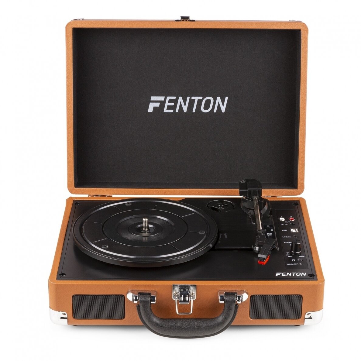 NEŠIOJAMAS VINILINIŲ PLOKŠTELIŲ GROTUVAS FENTON RP-115F RUDAS 102.111 3