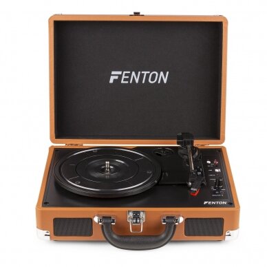 NEŠIOJAMAS VINILINIŲ PLOKŠTELIŲ GROTUVAS FENTON RP-115F RUDAS 102.111 3