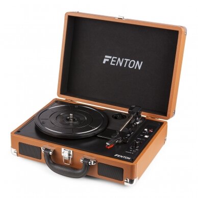 NEŠIOJAMAS VINILINIŲ PLOKŠTELIŲ GROTUVAS FENTON RP-115F RUDAS 102.111 5