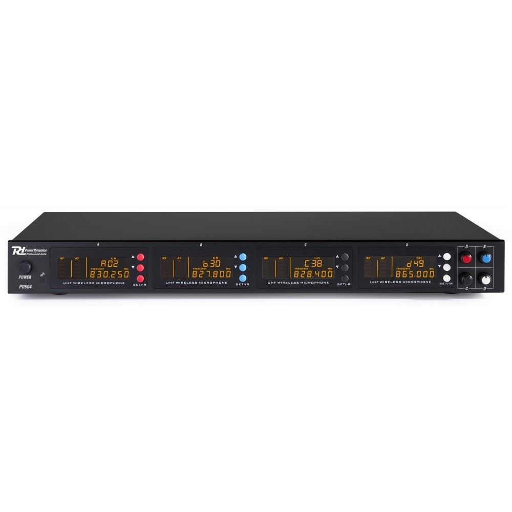 Power Dynamics PD504B 4x 50-Channel UHF Wireless Microphone Set with 4 bodypack microphones 179.006 3 Power Dynamics PD504B 4x 50-Channel UHF Wireless Microphone Set with 4 bodypack microphones 179.006 3