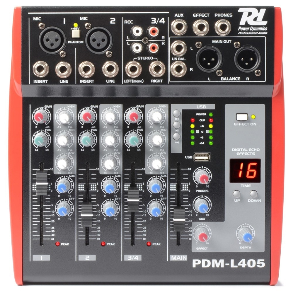 Power Dynamics PDM-L405 Music Mixer 4-Channel MP3/ECHO 171.166 Power Dynamics PDM-L405 Music Mixer 4-Channel MP3/ECHO 171.166