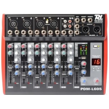 Power Dynamics PDM-L605 Music Mixer 6-Channel MP3/ECHO 171.168