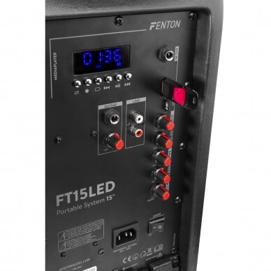 FENTON FT15LED PORTABLE SOUND SYSTEM 15" 800W 170.093 6