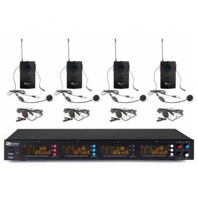 Power Dynamics PD504B 4x 50-Channel UHF Wireless Microphone Set with 4 bodypack microphones 179.006