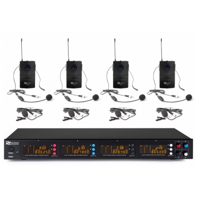 Power Dynamics PD504B 4x 50-Channel UHF Wireless Microphone Set with 4 bodypack microphones 179.006 Power Dynamics PD504B 4x 50-Channel UHF Wireless Microphone Set with 4 bodypack microphones 179.006
