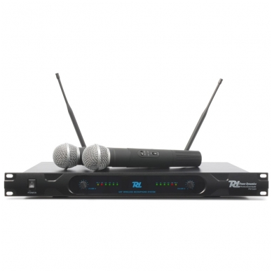 Power Dynamics PD722H 2-Channel UHF Wireless Microphone System with 2 Microphones 179.140 1