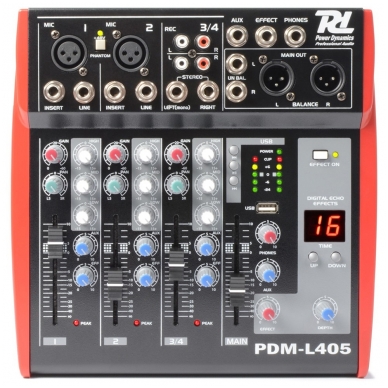 Power Dynamics PDM-L405 Music Mixer 4-Channel MP3/ECHO 171.166 Power Dynamics PDM-L405 Music Mixer 4-Channel MP3/ECHO 171.166