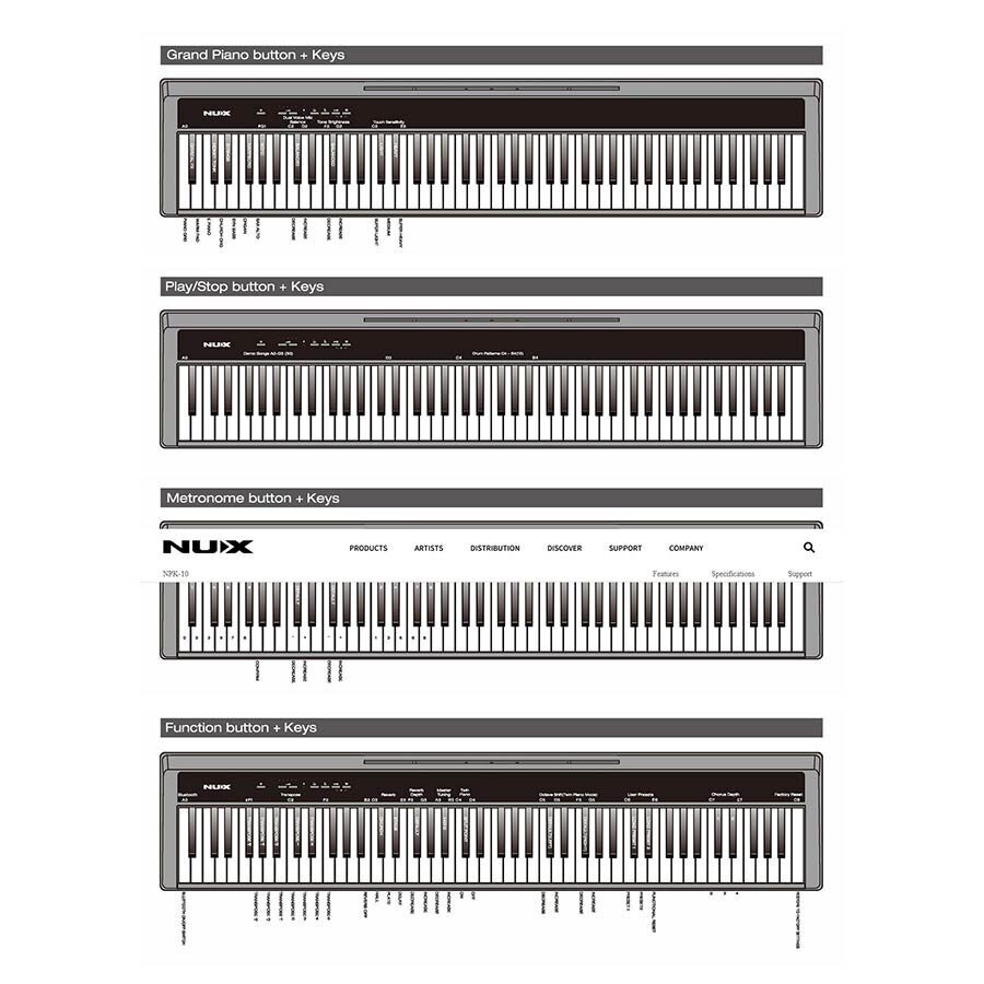 NUX NPK-10/WH PORTABLE STAGE PIANO 3