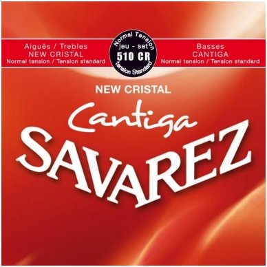 Stygos klasikinei gitarai Savarez 510-CR New Cristal Cantiga Normal Tension Stygos klasikinei gitarai Savarez 510-CR New Cristal Cantiga Normal Tension