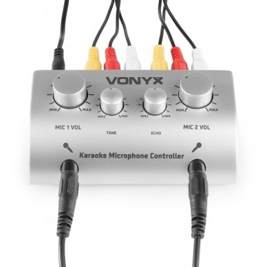 SYNTRONIC VONYX AV430 KARAOKE MICROPHONE CONTROLLER SILVER 103.112 3