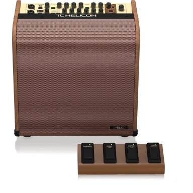 TC HELICON HARMONY V100 100W 2-Channel Acoustic Amplifier with Vocal Processing, Looper, Tannoy Dual Concentric Speaker and 4-Button Footswitch