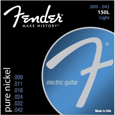 FENDER 150-L LIGHT PURE NICKEL ELECTRIC GUITAR STRING SET