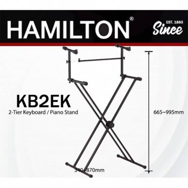 HAMILTON KB-2EK DOUBLE KEYBOARD STAND 2