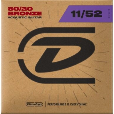 DUNLOP DAB-1152 80/20 BRONZE ACOUSTIC GUITAR STRINGS DUNLOP DAB-1152 80/20 BRONZE ACOUSTIC GUITAR STRINGS
