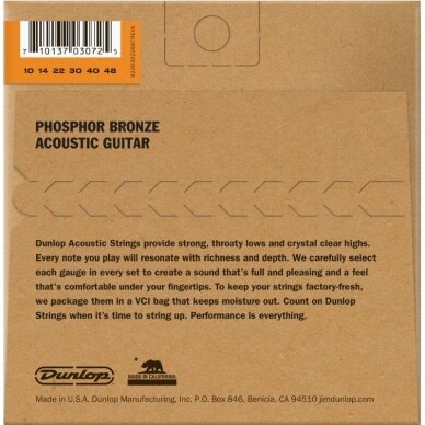 STYGOS DUNLOP DAP-1048 PHOSPHOR BRONZE ACOUSTIC GUITAR STRINGS 1 STYGOS DUNLOP DAP-1048 PHOSPHOR BRONZE ACOUSTIC GUITAR STRINGS 1