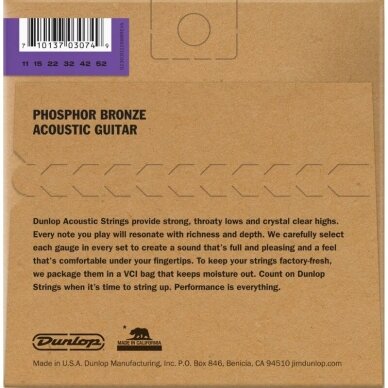 STYGOS DUNLOP DAP-1152 PHOSPHOR BRONZE ACOUSTIC GUITAR STRINGS 1 STYGOS DUNLOP DAP-1152 PHOSPHOR BRONZE ACOUSTIC GUITAR STRINGS 1